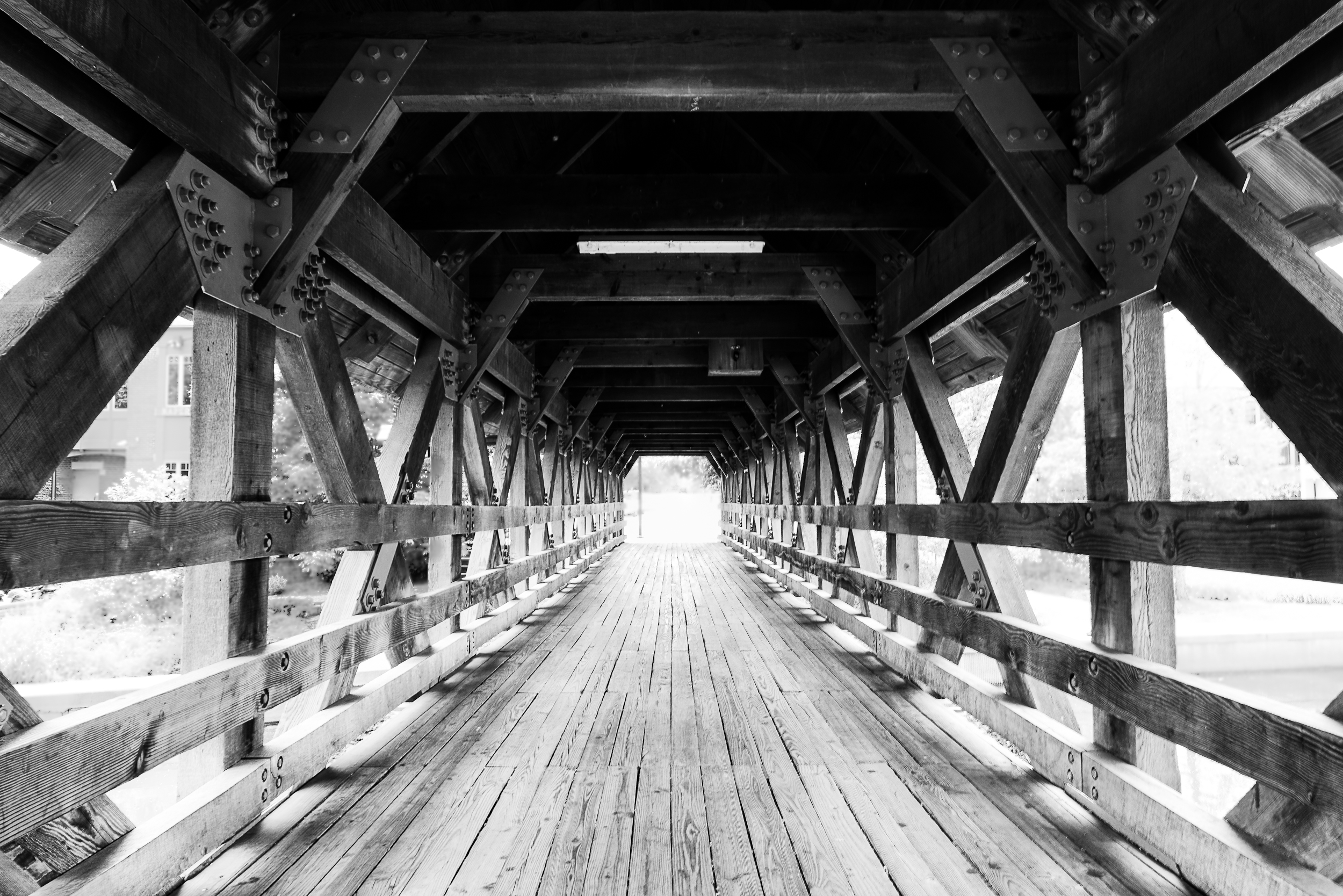 Iconic Riverwalk Covered Timber Bridge